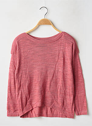 Pull coupe droite manches longues rose TEDDY SMITH fille
