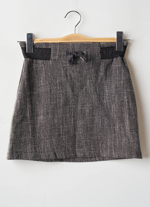 Jupe courte coupe droite gris LE TEMPS DES CERISES fille