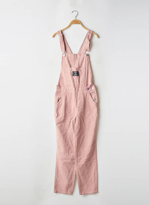 Salopette fermeture boutonnée sur le devant fines bretelles rose TEDDY SMITH fille