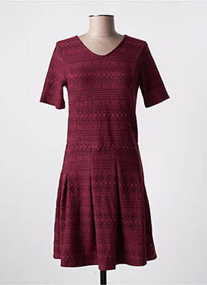 Robe mi-longue manches courtes manches courtes rouge LE TEMPS DES CERISES fille