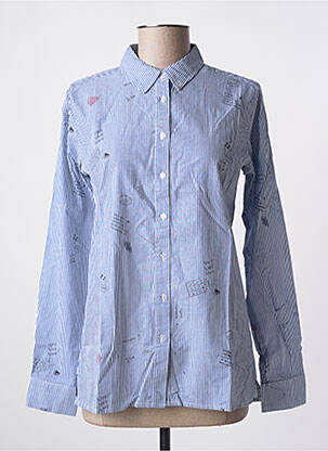Chemisier tissage popeline manches longues bleu TEDDY SMITH fille