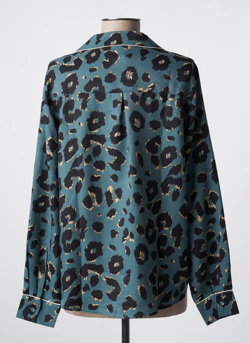 Chemisier coupe droite manches longues bleu GRACE & MILA femme