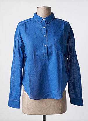 Blouse légère et transparente manches longues bleu SCOTCH & SODA femme