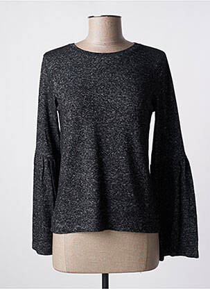 Pull tissage chiné manches longues gris LE TEMPS DES CERISES femme