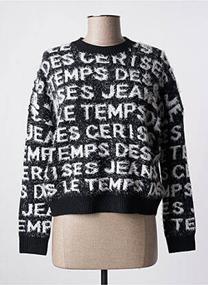 Pull stretch manches longues noir LE TEMPS DES CERISES femme