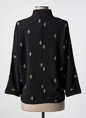 Blouse poignets boutonnés avec fente manches 3/4 noir LE TEMPS DES CERISES femme