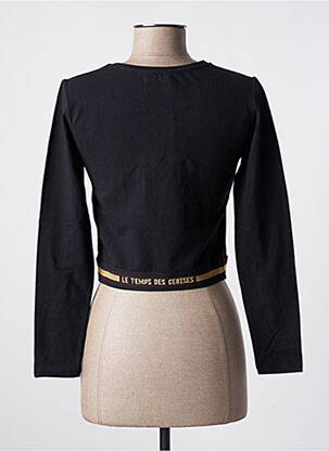 Sweat-shirt stretch manches longues noir LE TEMPS DES CERISES femme