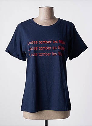 T-shirt sérigraphie manches courtes bleu YUKA femme