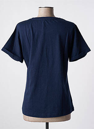 T-shirt sérigraphie manches courtes bleu YUKA femme