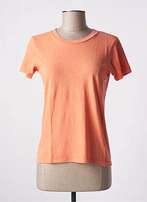 T-shirt stretch manches courtes orange AMERICAN VINTAGE femme