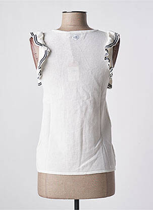 Pull coupe cintrée manches courtes blanc LE TEMPS DES CERISES femme