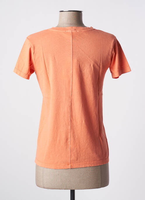 T-shirt stretch manches courtes orange AMERICAN VINTAGE femme