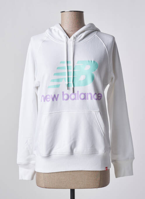 Sweat-shirt à capuche blanc NEW BALANCE pour femme