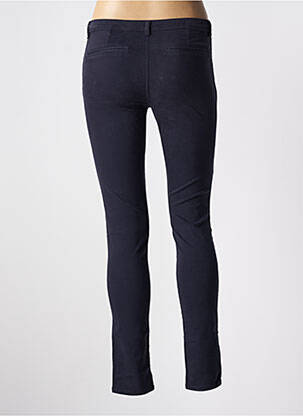 Pantalon chino fermeture zippée sous rabat boutonné taille normale bleu SCHOOL RAG femme