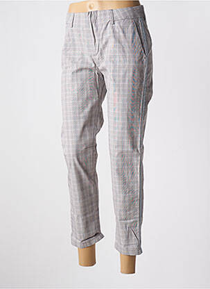 Pantalon 7/8 taille à pinces taille normale gris REIKO femme