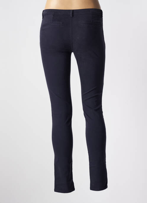 Pantalon chino fermeture zippée sous rabat boutonné taille normale bleu SCHOOL RAG femme