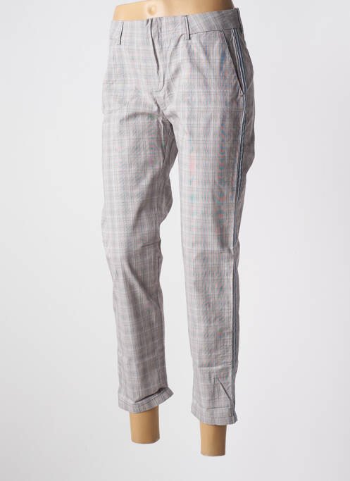 Pantalon 7/8 taille à pinces taille normale gris REIKO femme