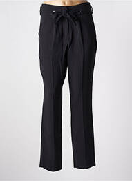 Pantalon droit tissage crêpe taille haute noir SCHOOL RAG femme
