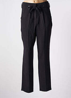 Pantalon droit tissage crêpe taille haute noir SCHOOL RAG femme