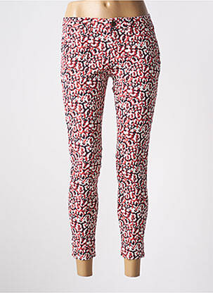 Pantalon 7/8 stretch taille basse rouge REIKO femme