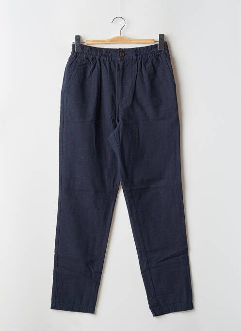 Pantalon chino fermeture zippée sous rabat boutonné taille normale bleu MINIMUM femme