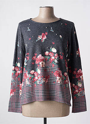 Pull coupe cintrée manches longues gris GALMALLA femme