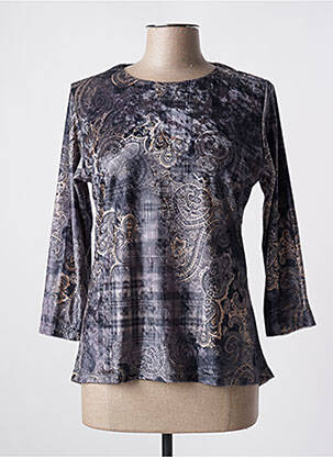 Top stretch manches 3/4 gris MINO MORA femme