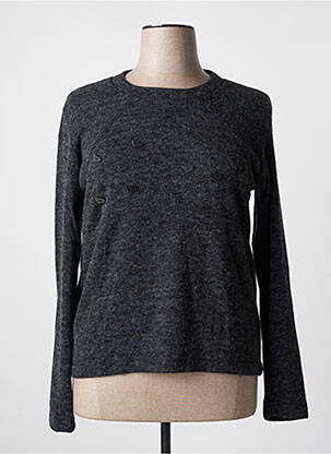 Pull tissage chiné manches longues gris QUATTRO femme