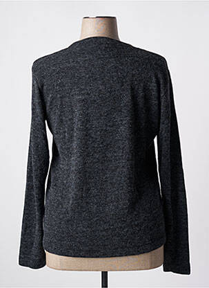 Pull tissage chiné manches longues gris QUATTRO femme