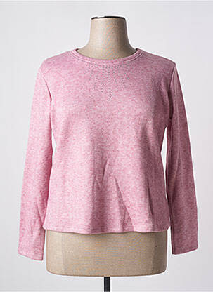 Pull tissage chiné manches longues rose GALMALLA femme