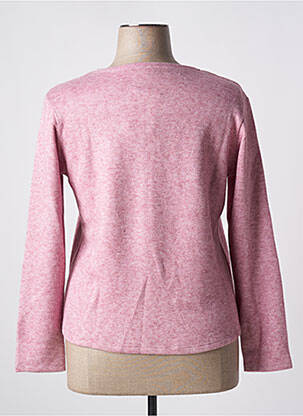 Pull tissage chiné manches longues rose GALMALLA femme