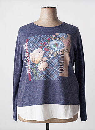 Sweat-shirt stretch manches longues bleu GALMALLA femme