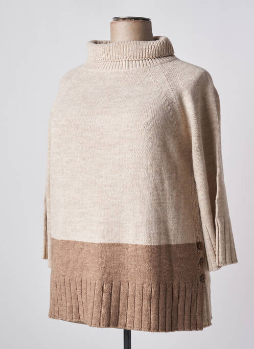 Pull col roulé beige MINO MORA pour femme