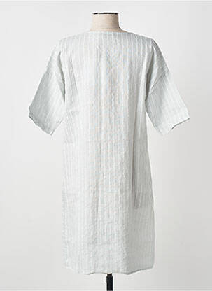 Robe courte manches courtes manches courtes gris BLANC BOHEME femme
