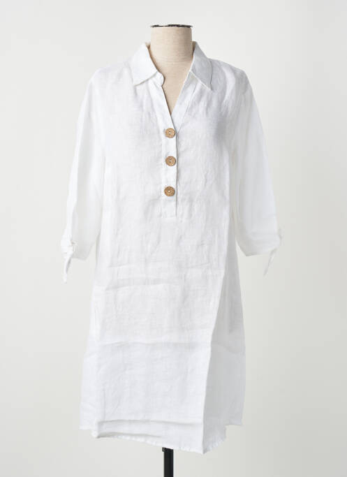 Robe courte blanc BLANC BOHEME pour femme