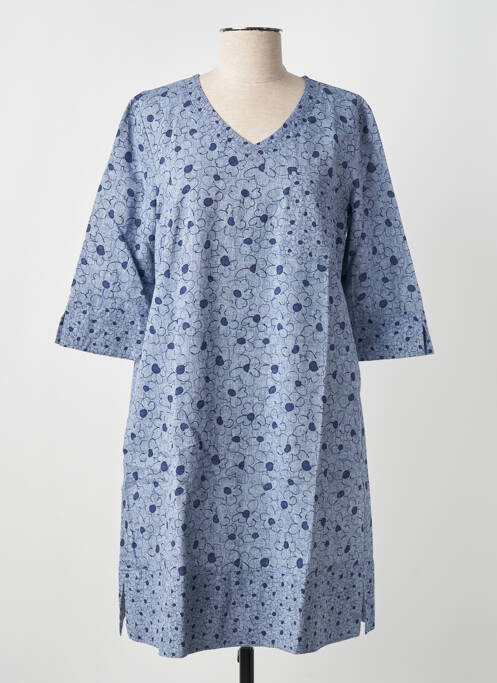 Robe mi-longue bleu BLANC BOHEME pour femme