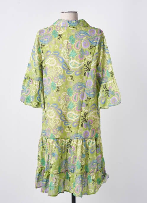 Robe mi-longue vert BLANC BOHEME pour femme