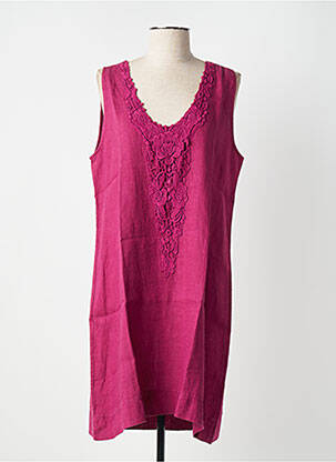 Robe courte sans manche sans manche violet BLANC BOHEME femme