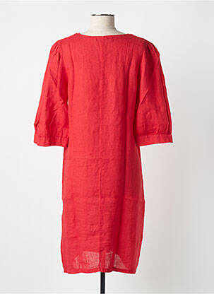 Robe courte manches courtes manches courtes rouge BLANC BOHEME femme