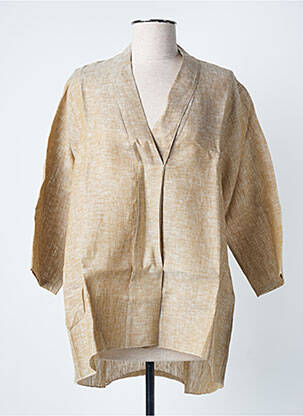 Tunique manches longues col v beige BLANC BOHEME femme