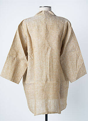 Tunique manches longues col v beige BLANC BOHEME femme