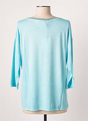 Top tissage jersey manches 3/4 bleu BLANC BOHEME femme