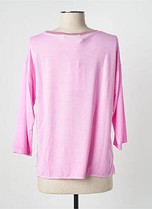 Top tissage jersey manches 3/4 rose BLANC BOHEME femme