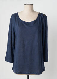 Top stretch manches longues bleu BLANC BOHEME femme