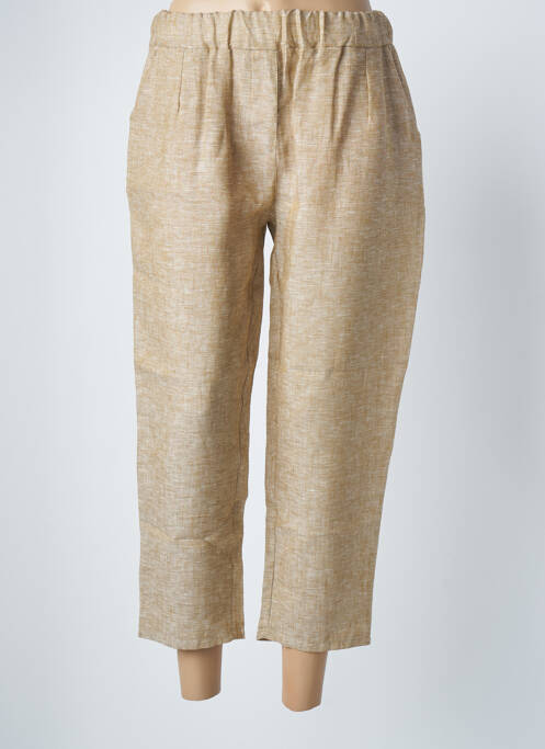 Pantalon 7/8 beige BLANC BOHEME pour femme