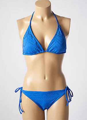 Maillot de bain 2 pièces stretch haut triangles bleu DAG ADOM femme