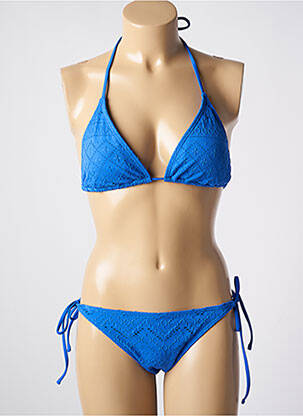 Maillot de bain 2 pièces stretch haut triangles bleu DAG ADOM femme