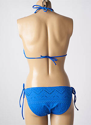 Maillot de bain 2 pièces stretch haut triangles bleu DAG ADOM femme