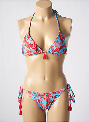 Maillot de bain 2 pièces stretch haut triangles bleu ADMAS femme