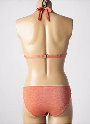 Maillot de bain 2 pièces stretch haut triangles orange COCO SAINT TROPEZ femme
